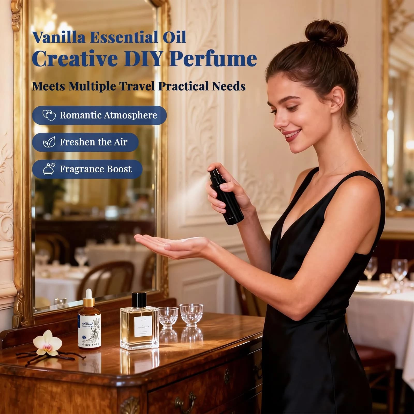 HIQILI Vanilla Essential Oil, 1 Fl Oz (30ML) | Pure & Natural Aroma for Diffusers & DIY - view 4