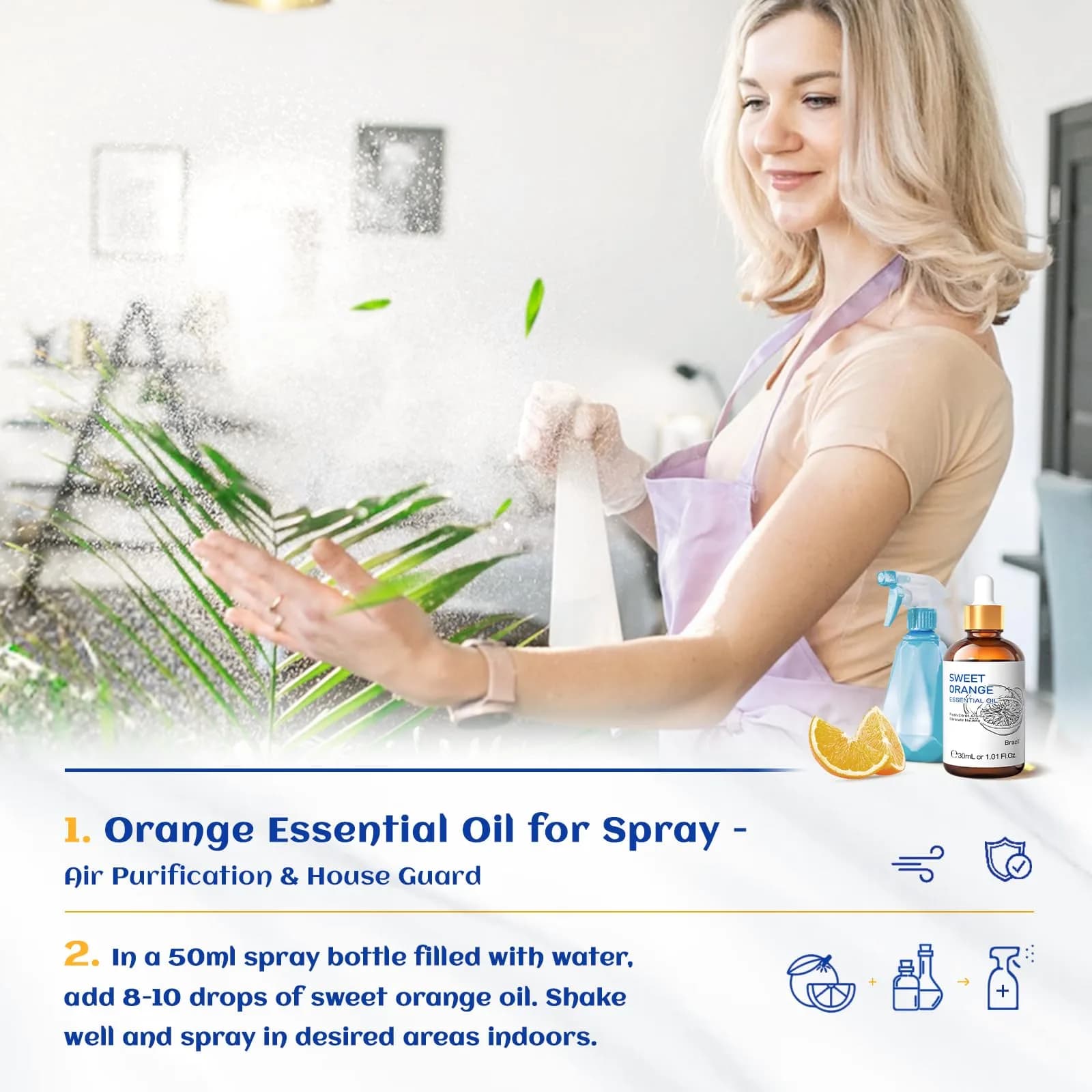 HIQILI Sweet Orange Essential Oil 30mL (1 fl oz) | Pure & Natural Aromatherapy Grade - view 4
