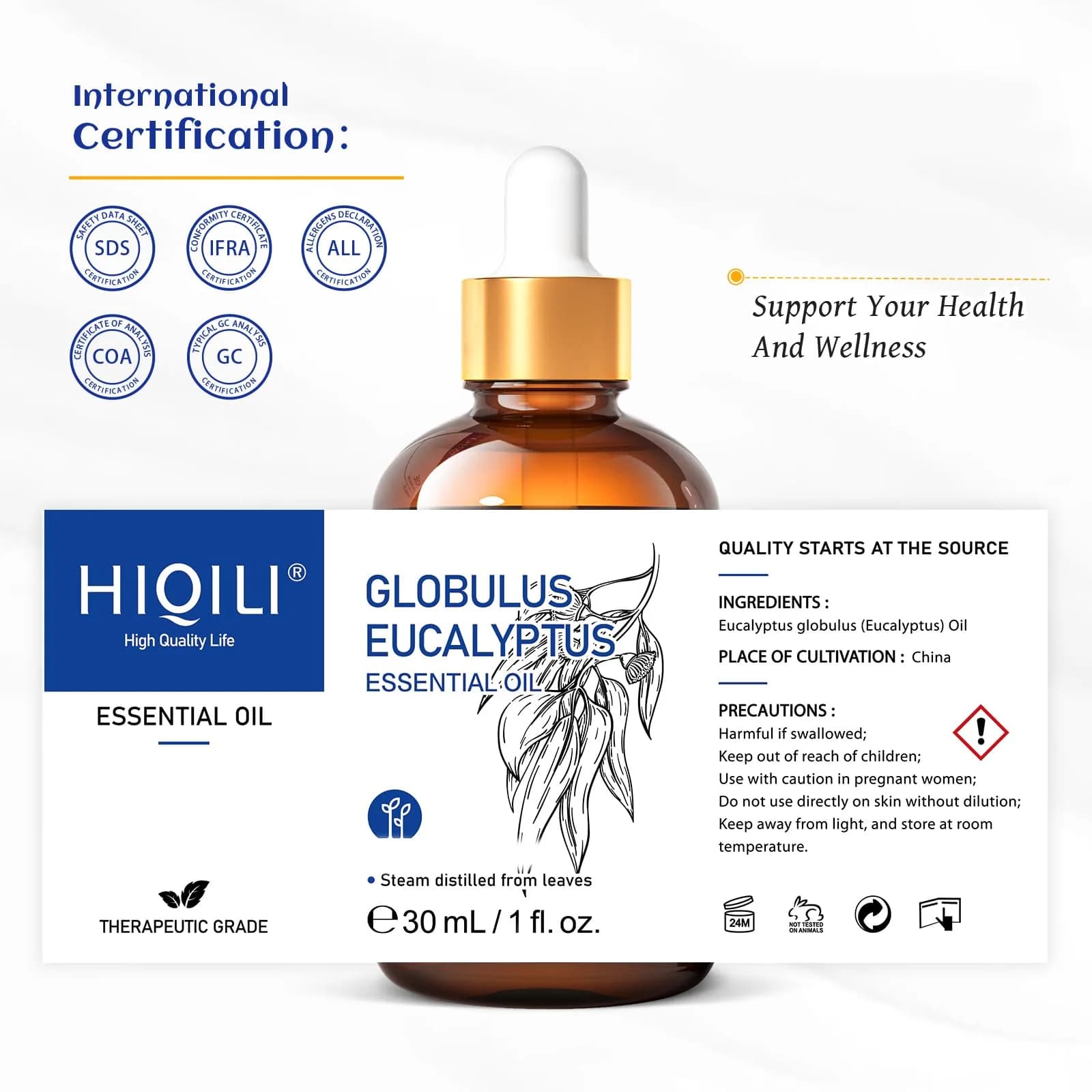 HIQILI Eucalyptus Essential Oil 30ml (1.01 Fl Oz) | Steam Distilled for Aromatherapy & DIY - view 7