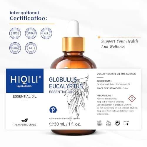 HIQILI Eucalyptus Essential Oil 30ml (1.01 Fl Oz) | Steam Distilled for Aromatherapy & DIY thumbnail 7
