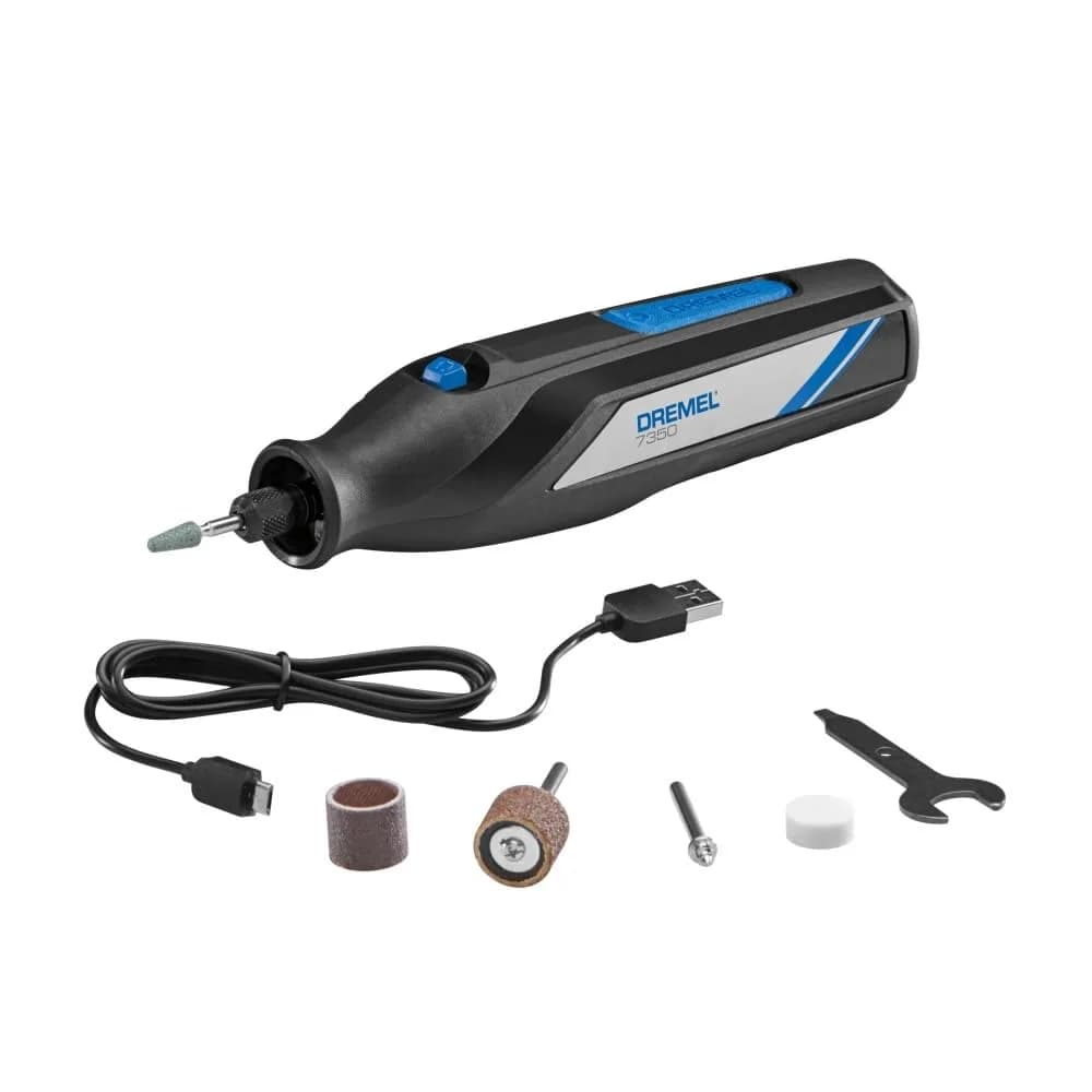 Dremel 7350 4V Cordless Rotary Tool Kit with 5 Accessories, 12000 RPM, USB-C Rechargeable Battery | Lightweight DIY & Crafting Tool - main product image