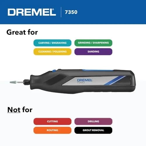 Dremel 7350 4V Cordless Rotary Tool Kit with 5 Accessories, 12000 RPM, USB-C Rechargeable Battery | Lightweight DIY & Crafting Tool thumbnail 5