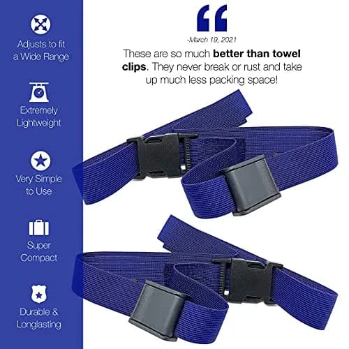 Cruise On Towel Bands for Cruise Chairs, 2 Pack, Multicolor | Secure Beach Towel Clips for Wind Protection thumbnail 8