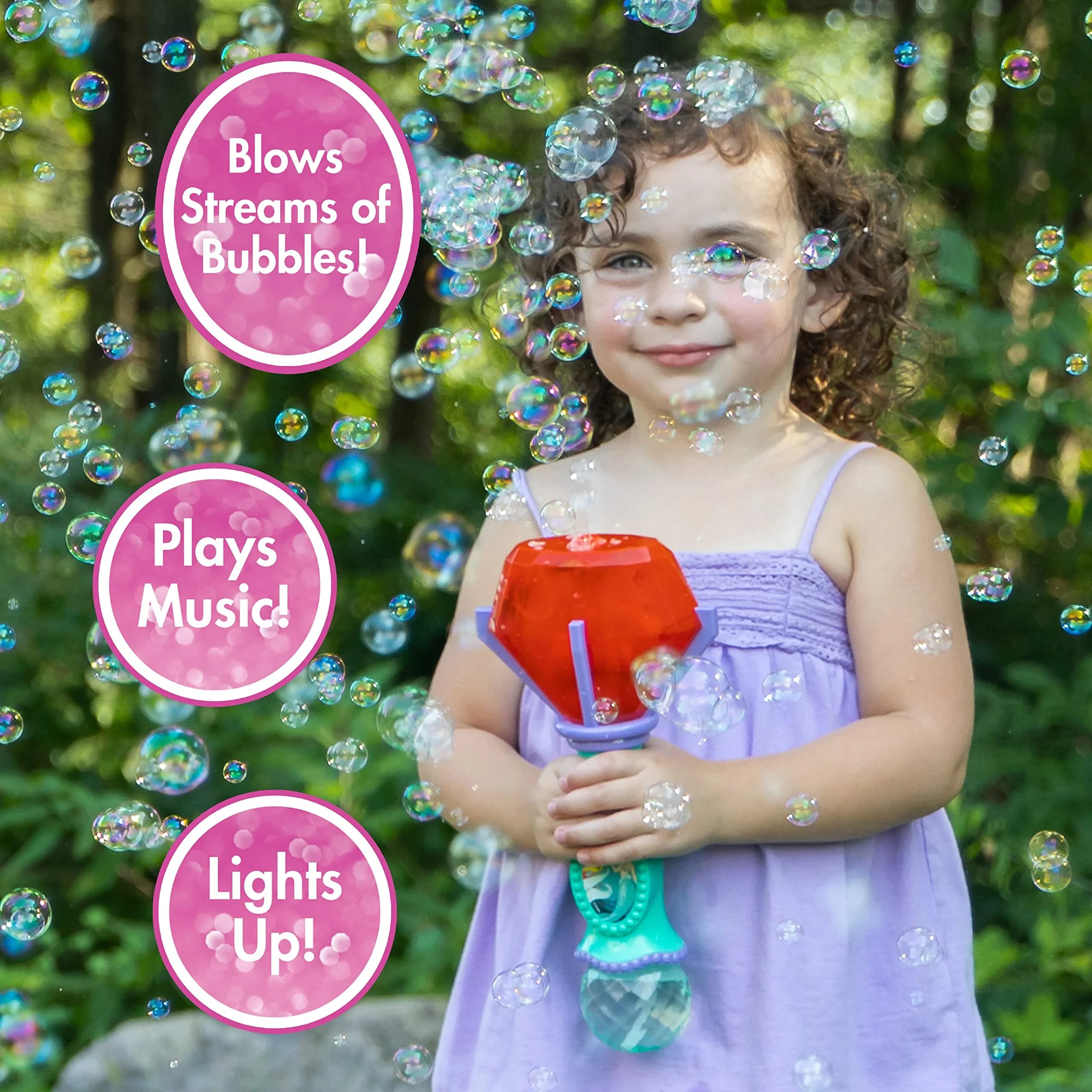 Little Kids Disney Little Mermaid Musical Bubble Wand with Lights & Sound - Magical Underwater Fun - view 2