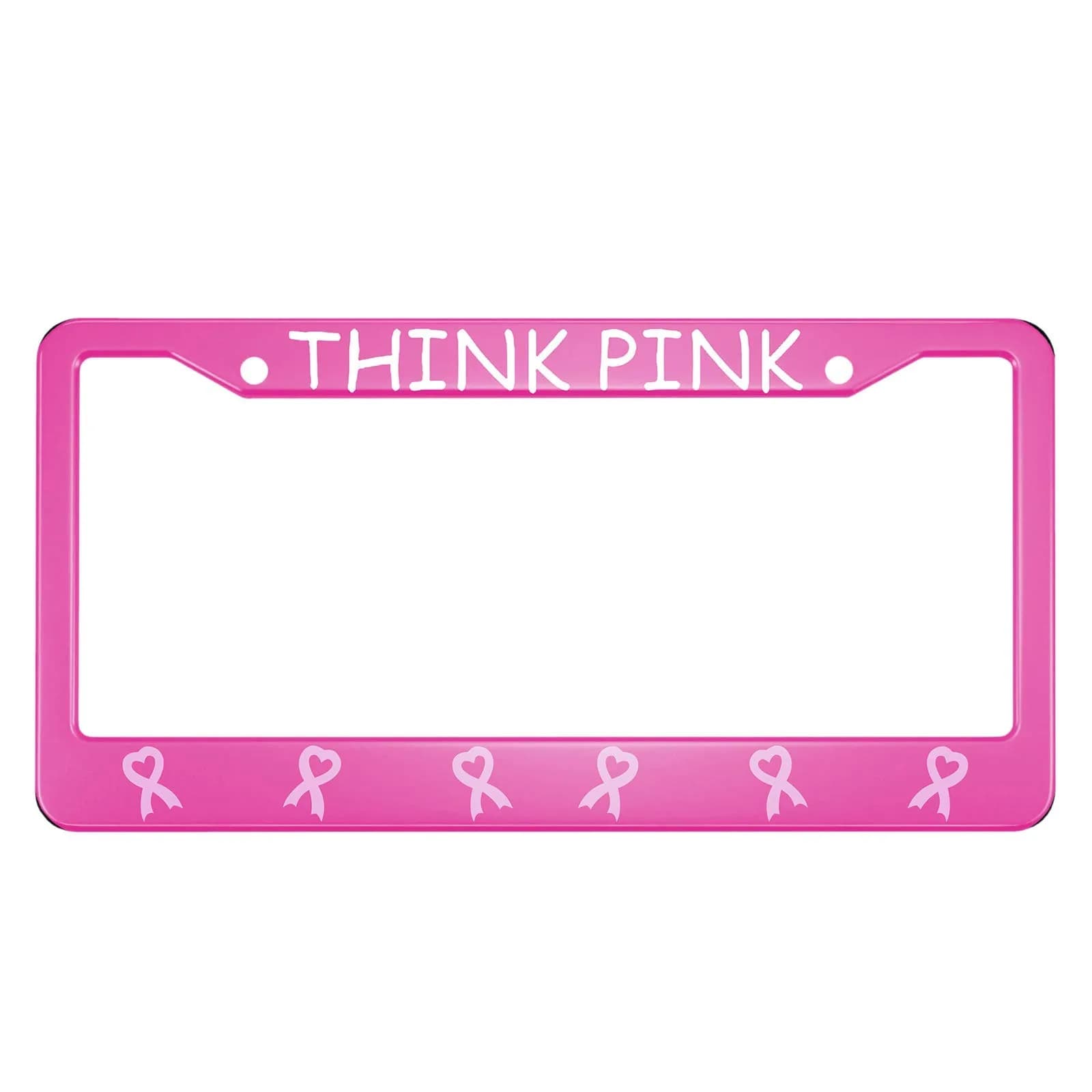 HOSNYE Pink Ribbon License Plate Frame 12x6 Inch | Caring for Women's Health Metal Cover — Pink Ribbon
