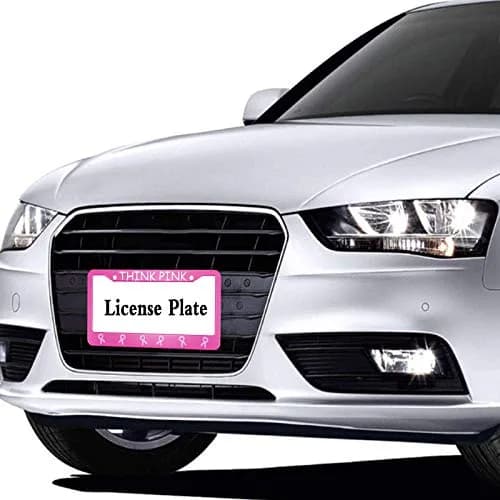 HOSNYE Pink Ribbon License Plate Frame 12x6 Inch | Caring for Women's Health Metal Cover thumbnail 4