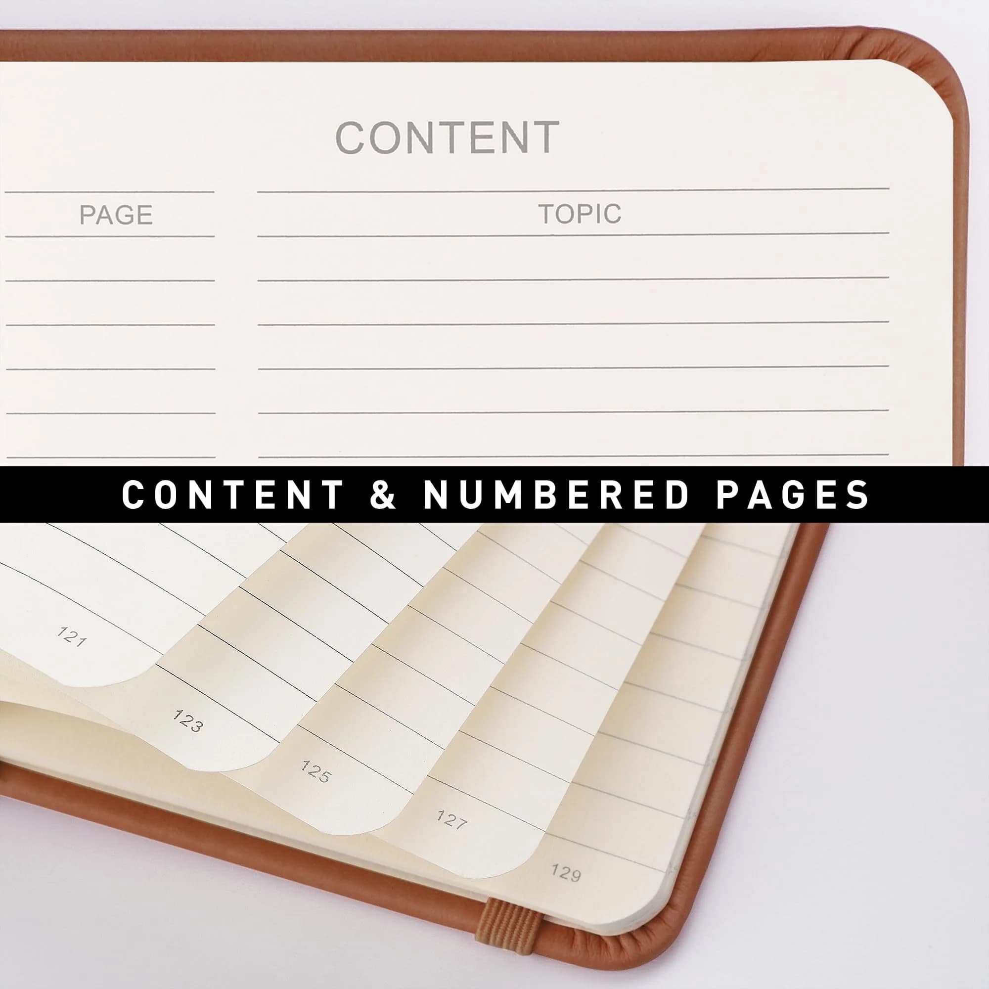 RETTACY A5 Lined Journal Notebook - Rich Brown Cover (5.7'' x 8.3''), 192 Pages | Acid-Free Paper for Office & Students - view 4
