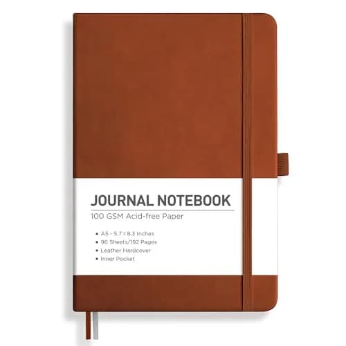 RETTACY Graph Grid Paper Notebook A5 (5.7'' x 8.3'') 192 Pages | Engineering Paper for Students — Lined / Brown