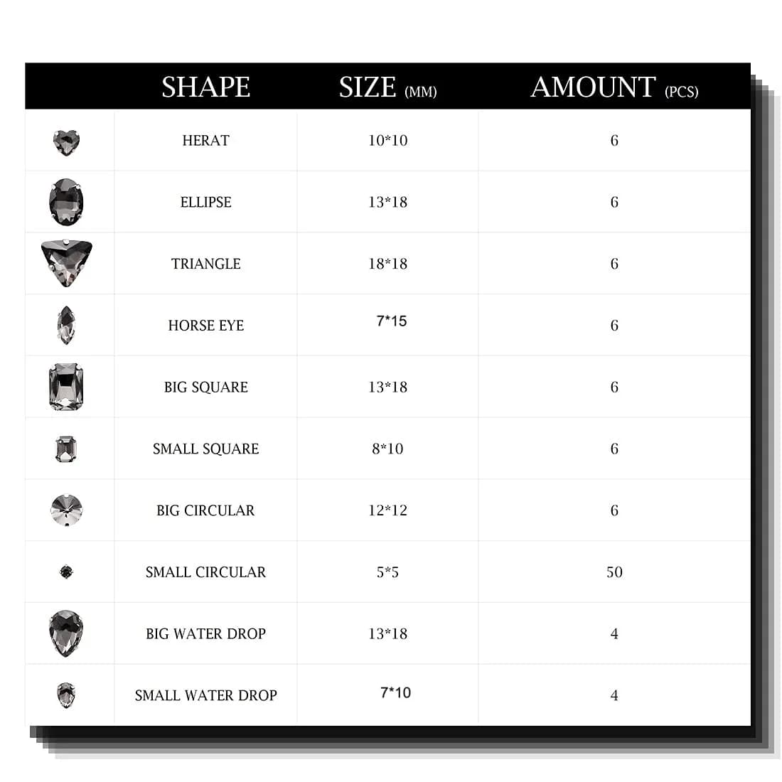 TANOSII Mixed Shapes Glass Sew-On Rhinestones 100 PCS | Crystal Gems with Silver Claw for Jewelry Crafts Clothes Shoes Costume Garment - view 5
