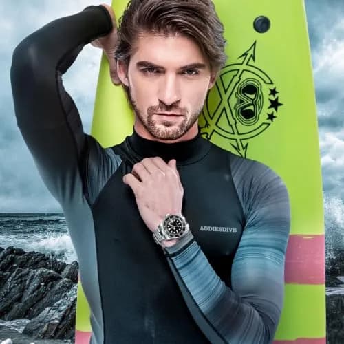 ADDIESDIVE Men's Quartz Dive Watch 41mm Black Dial Stainless Steel | 200M Water Resistant thumbnail 7