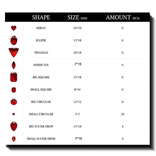 TANOSII Mixed Shapes Glass Sew-On Rhinestones 100 PCS | Crystal Gems with Silver Claw for Jewelry Crafts Clothes Shoes Costume Garment Red thumbnail 5