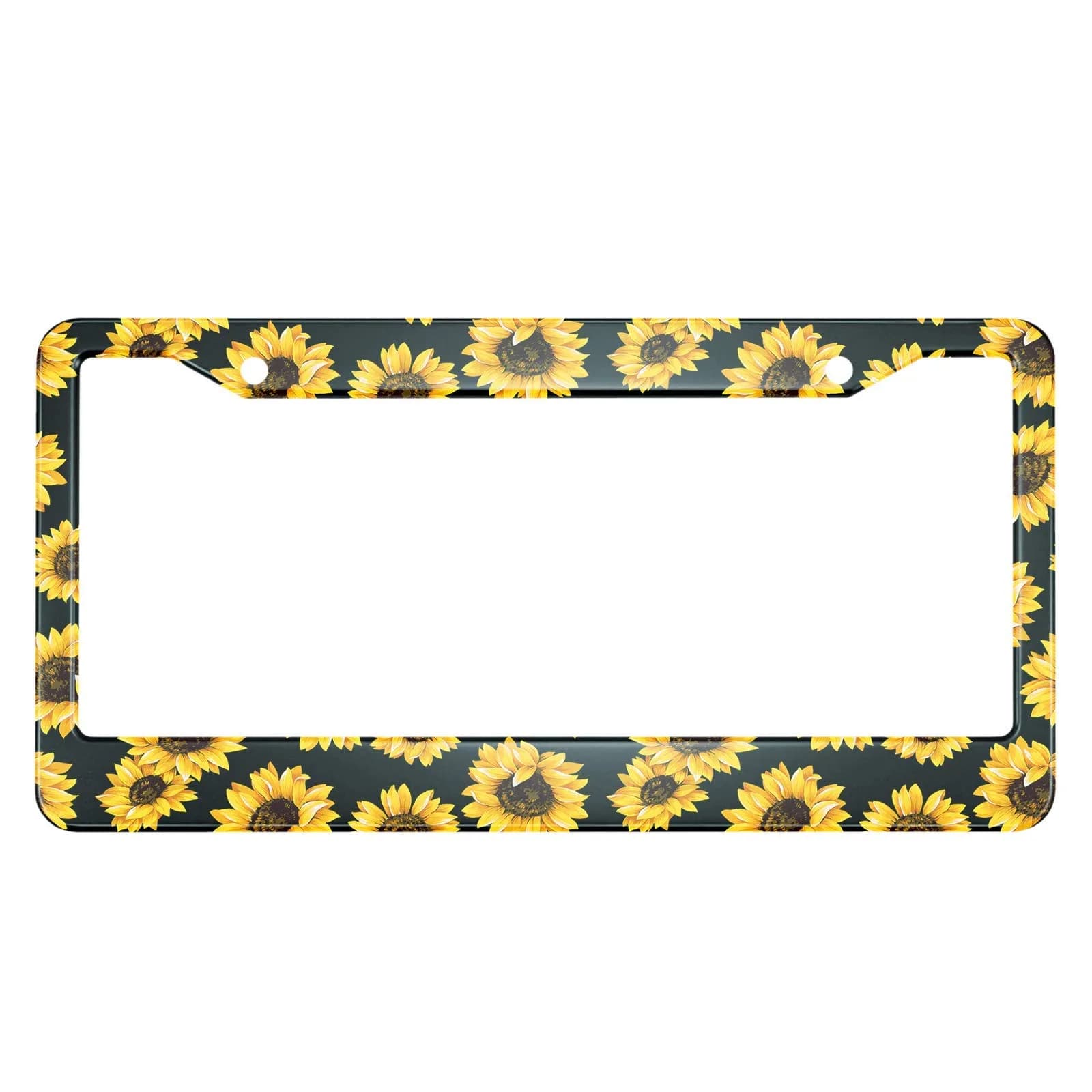 HOSNYE Watercolor Sunflower License Plate Frame 12" X 6" | Colorful Metal Car Tag Cover for Women Men US Vehicles
