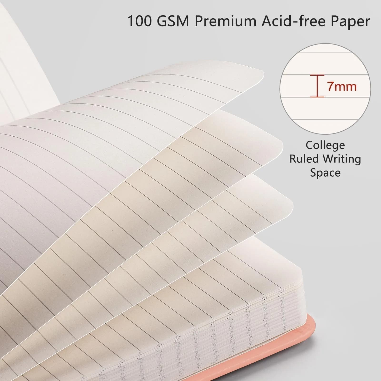 RETTACY Lined Journal Notebook A5 Pink 192 Pages | Acid-Free Paper for Smooth Writing - view 3