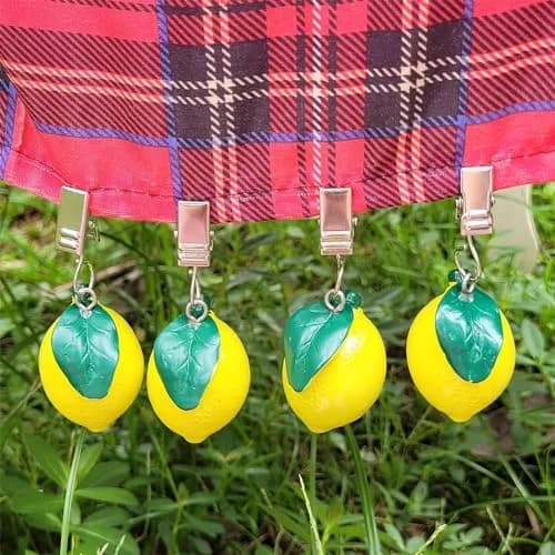 TwoFish Lemon Tablecloth Clamps Set of 4 | Handmade Resin Lemon Design for Outdoor & Indoor Use thumbnail 4