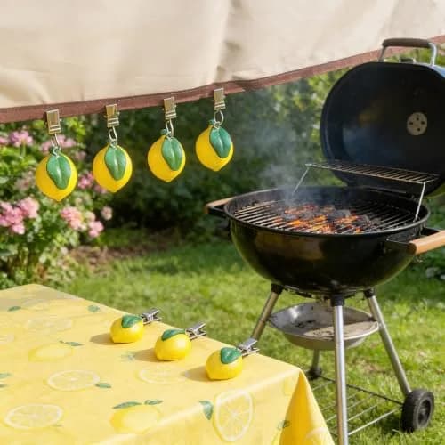 TwoFish Lemon Tablecloth Clamps Set of 4 | Handmade Resin Lemon Design for Outdoor & Indoor Use thumbnail 8