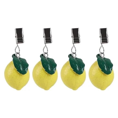TwoFish Lemon Tablecloth Clamps Set of 4 | Handmade Resin Lemon Design for Outdoor & Indoor Use thumbnail 2