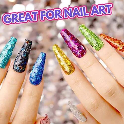 LEOBRO Holographic Chunky Glitter 32 Colors | Sparkling Craft Flakes for Resin, Nails & Face thumbnail 7