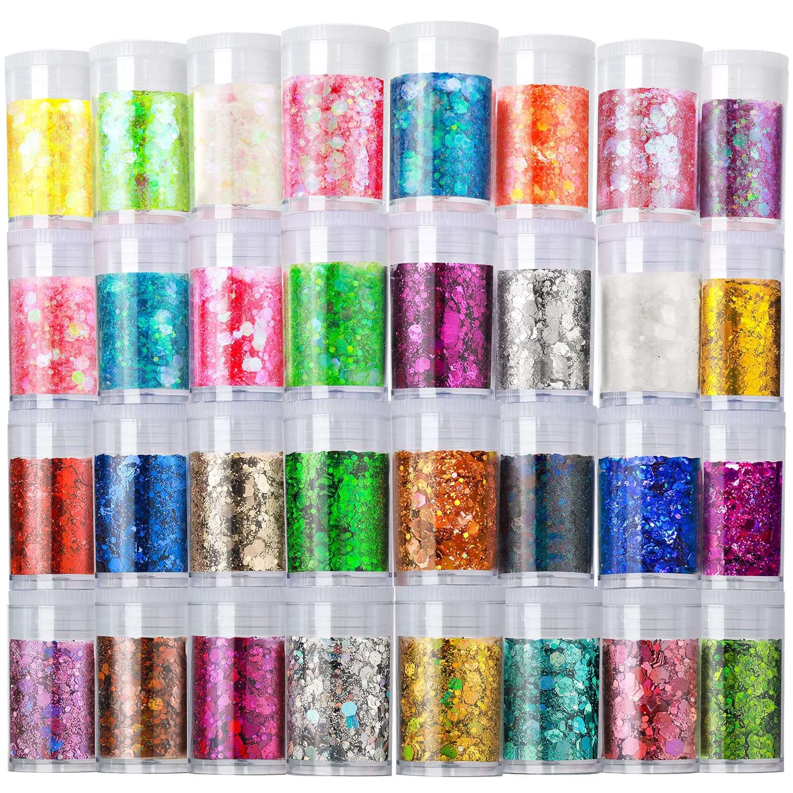 LEOBRO Holographic Chunky Glitter 32 Colors | Sparkling Craft Flakes for Resin, Nails & Face — B-Chunky Glitter