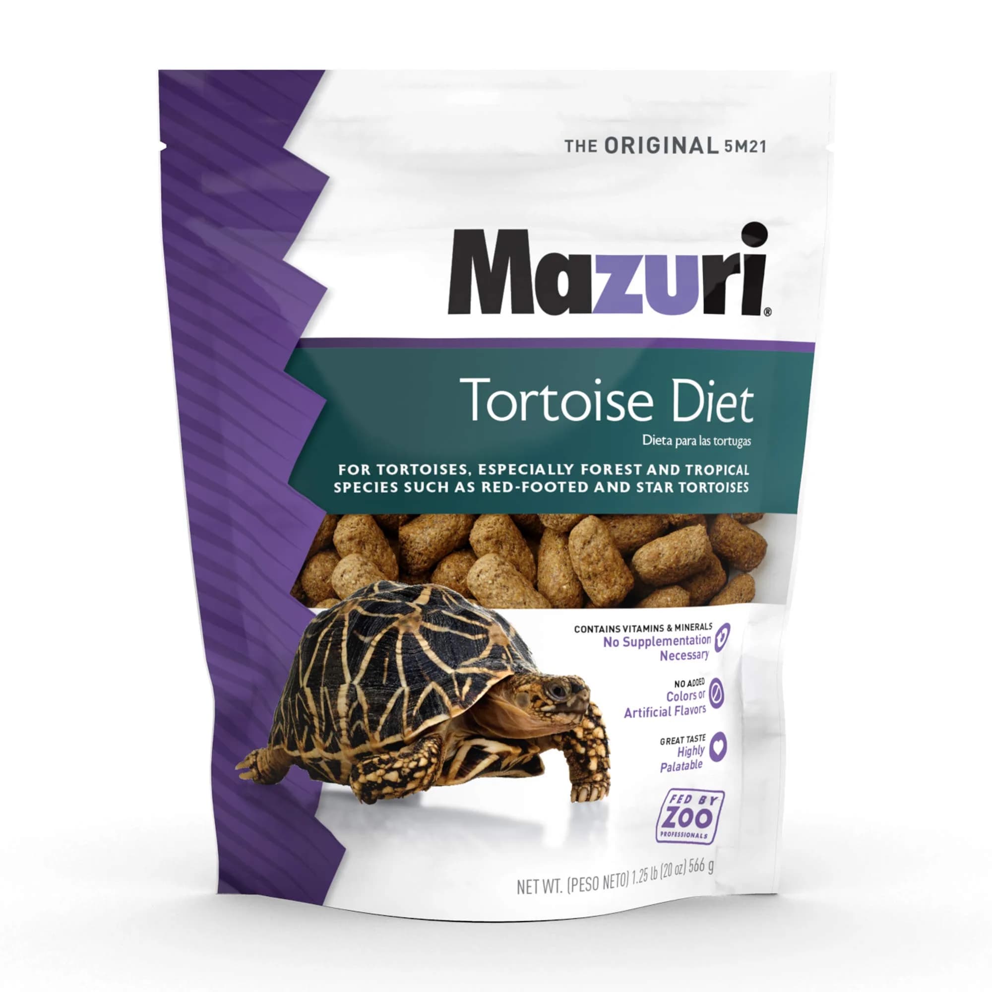 Mazuri Tortoise Diet 20 Ounce (20 OZ) Bag (Pack of 2) | Complete Nutrition for Tropical & Forest Tortoises — 1.25 Pound