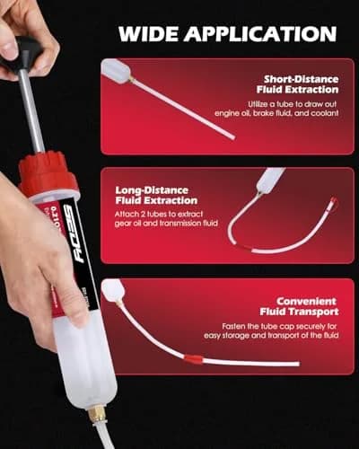 SEDY Fluid Extractor - 200cc Oil & Fluid Pump | Multi-Purpose Automotive Syringe thumbnail 4