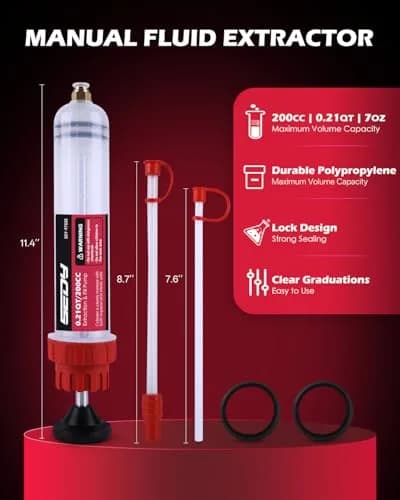 SEDY Fluid Extractor - 200cc Oil & Fluid Pump | Multi-Purpose Automotive Syringe thumbnail 3