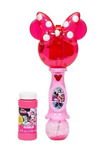 Little Kids Disney Minnie Mouse Musical Bubble Wand with Lights & Sound | 4oz Bubble Solution Included thumbnail 4