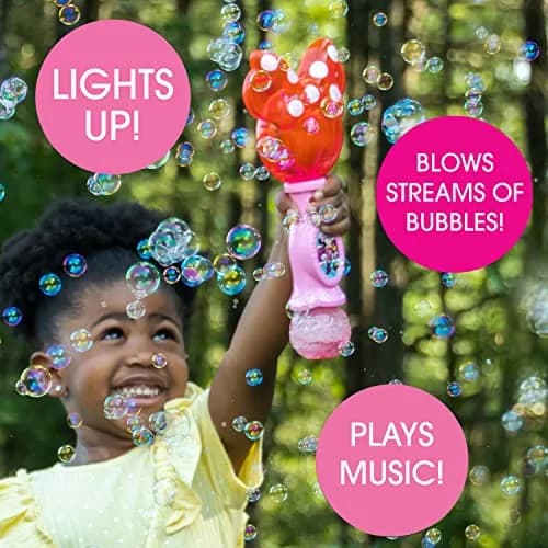 Little Kids Disney Minnie Mouse Musical Bubble Wand with Lights & Sound | 4oz Bubble Solution Included thumbnail 2