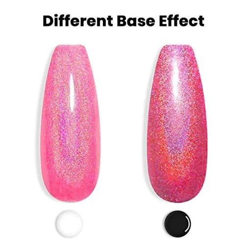 RARJSM Holographic Gel Nail Polish Hot Pink 7.5ml (0.25 Fl Oz) | Neon Glossy Finish thumbnail 3