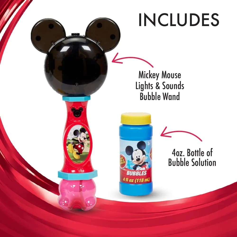 Little Kids Disney Mickey Mouse Musical Bubble Wand with Lights & Sound | Age-Appropriate for Kids 3+ - view 2