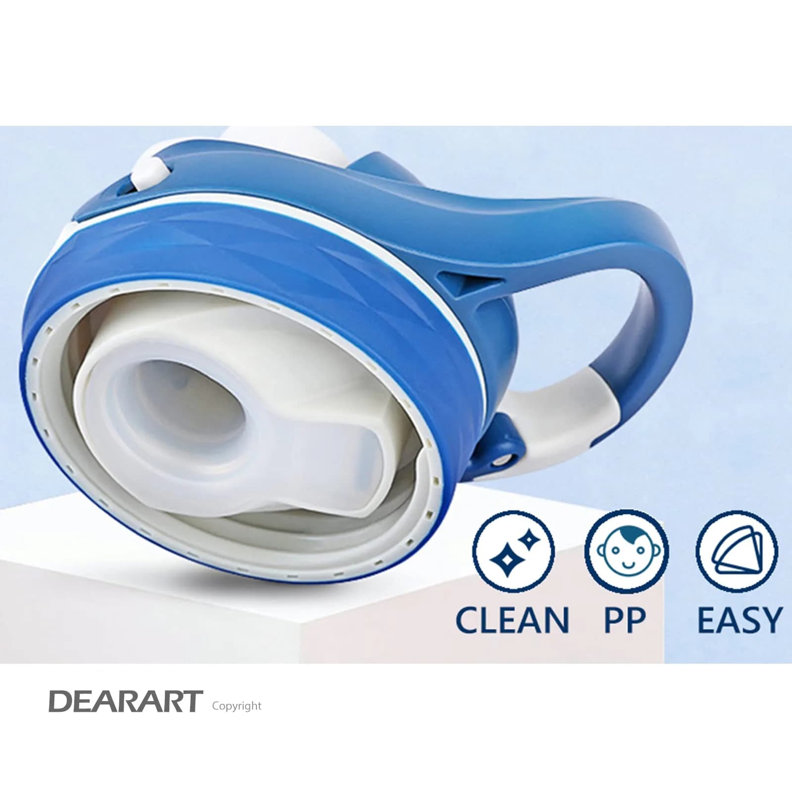 DEARART Blue 750ml (25.4oz) Water Bottle | Leakproof, Wide Mouth, One-Handed Flip-Top Lid - view 4