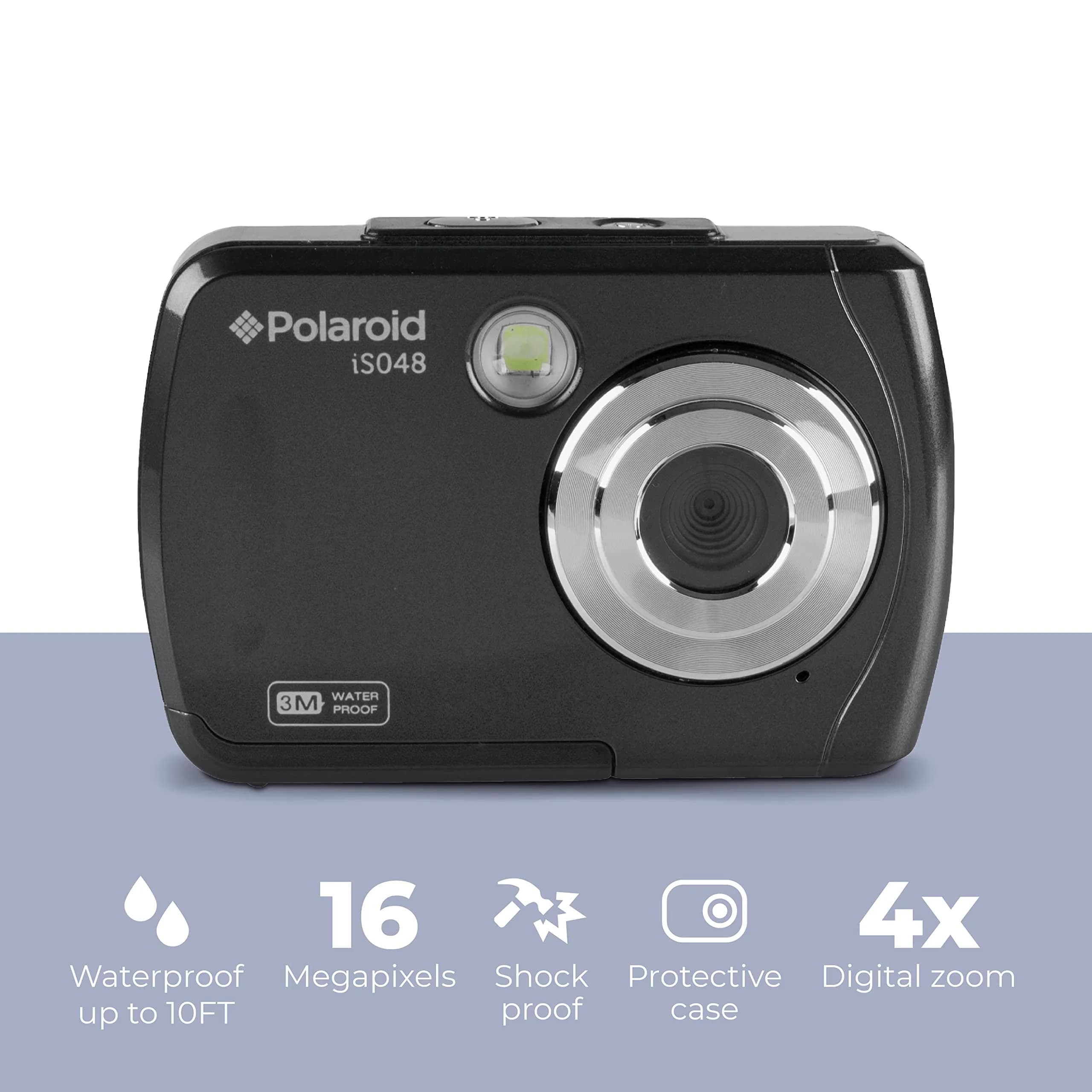 Polaroid IS048 Waterproof Digital Camera - 16MP HD 720p, 2.4" Screen, 10ft Waterproof, Black - view 2