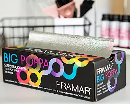 Framar Big Poppa Silver Pop Up Hair Foil 250 Sheets | Professional Embossed Grip for Highlights thumbnail 5