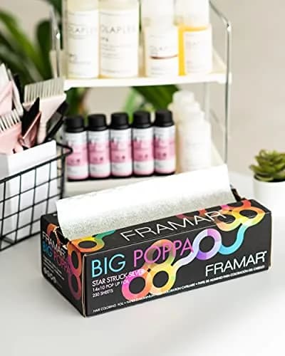 Framar Big Poppa Silver Pop Up Hair Foil 250 Sheets | Professional Embossed Grip for Highlights thumbnail 2