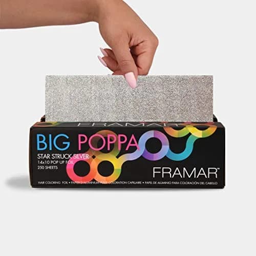Framar Big Poppa Silver Pop Up Hair Foil 250 Sheets | Professional Embossed Grip for Highlights thumbnail 3