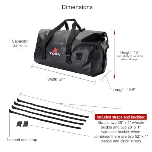 Tusk Dry Duffel Bag - Large, 44 Liters | Waterproof, Heavy-Duty PVC, Travel & Powersports thumbnail 7