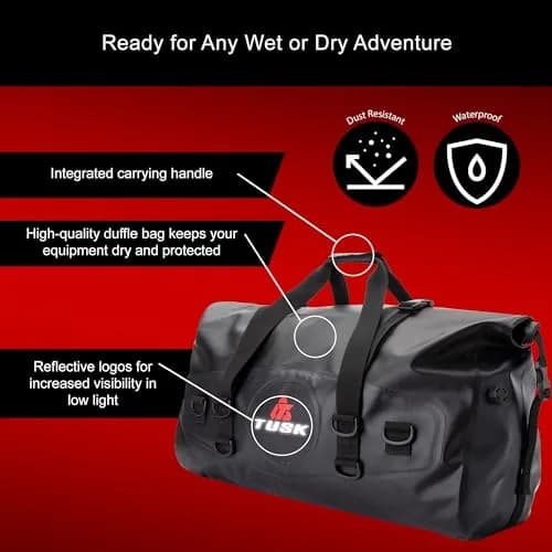 Tusk Dry Duffel Bag - Large, 44 Liters | Waterproof, Heavy-Duty PVC, Travel & Powersports thumbnail 2