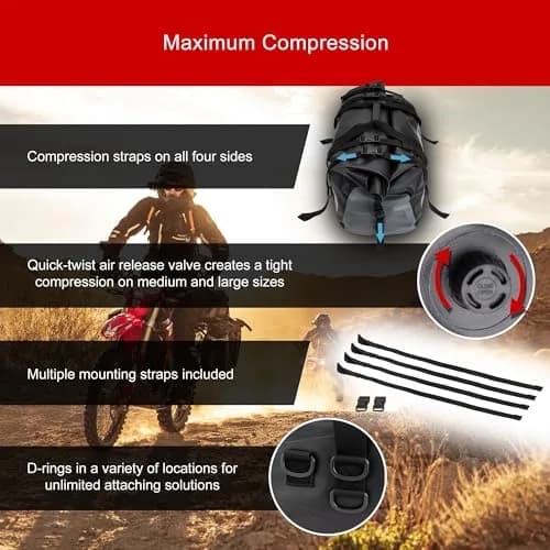 Tusk Dry Duffel Bag - Large, 44 Liters | Waterproof, Heavy-Duty PVC, Travel & Powersports thumbnail 4