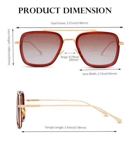 NULOOQ A6* Brown/Gradient Brown Polarized Aviator Sunglasses for Men & Women thumbnail 4