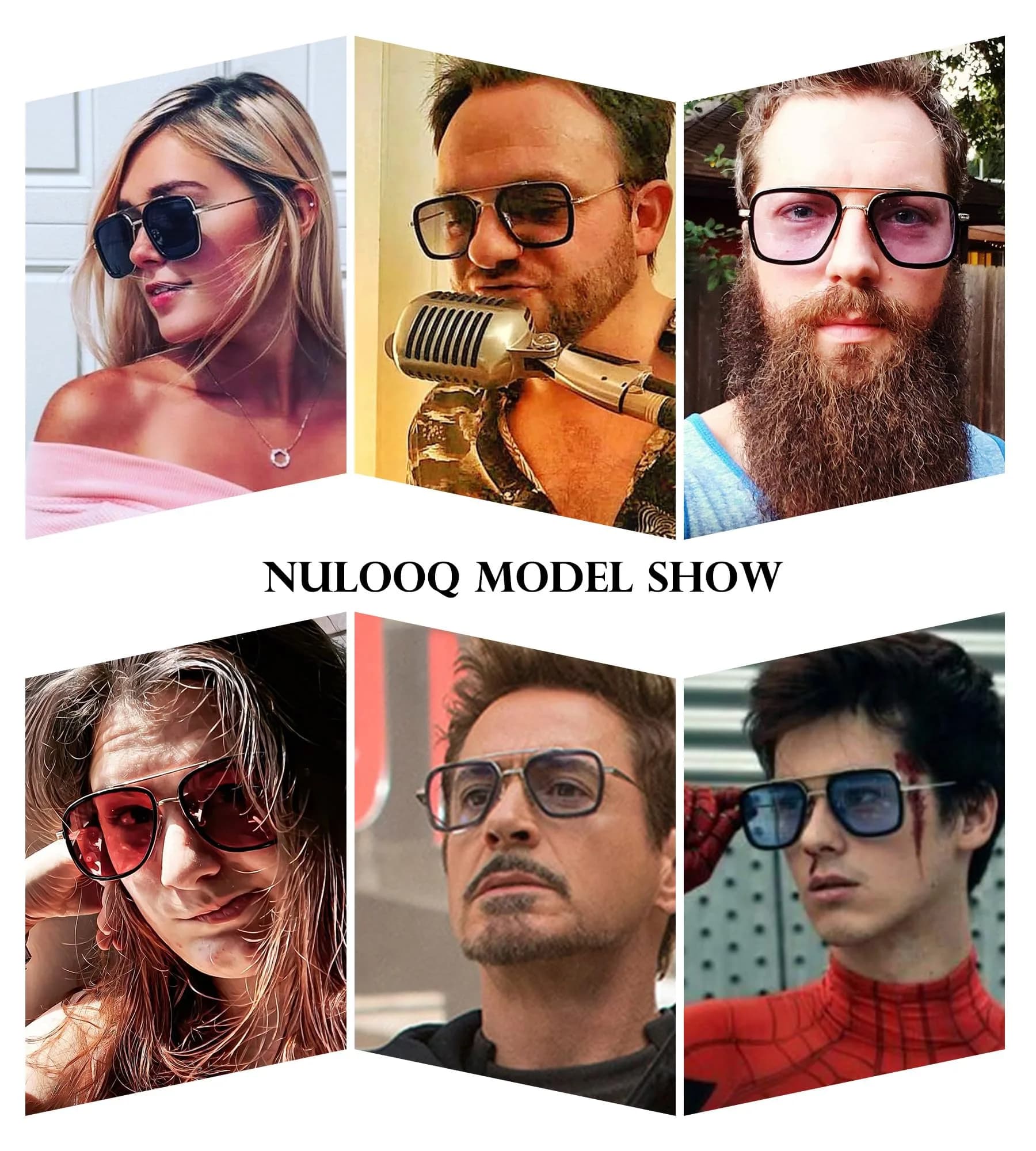 NULOOQ Tony Stark Aviator Sunglasses - Tortoise/Brown Polarized Gradient Lenses - view 2