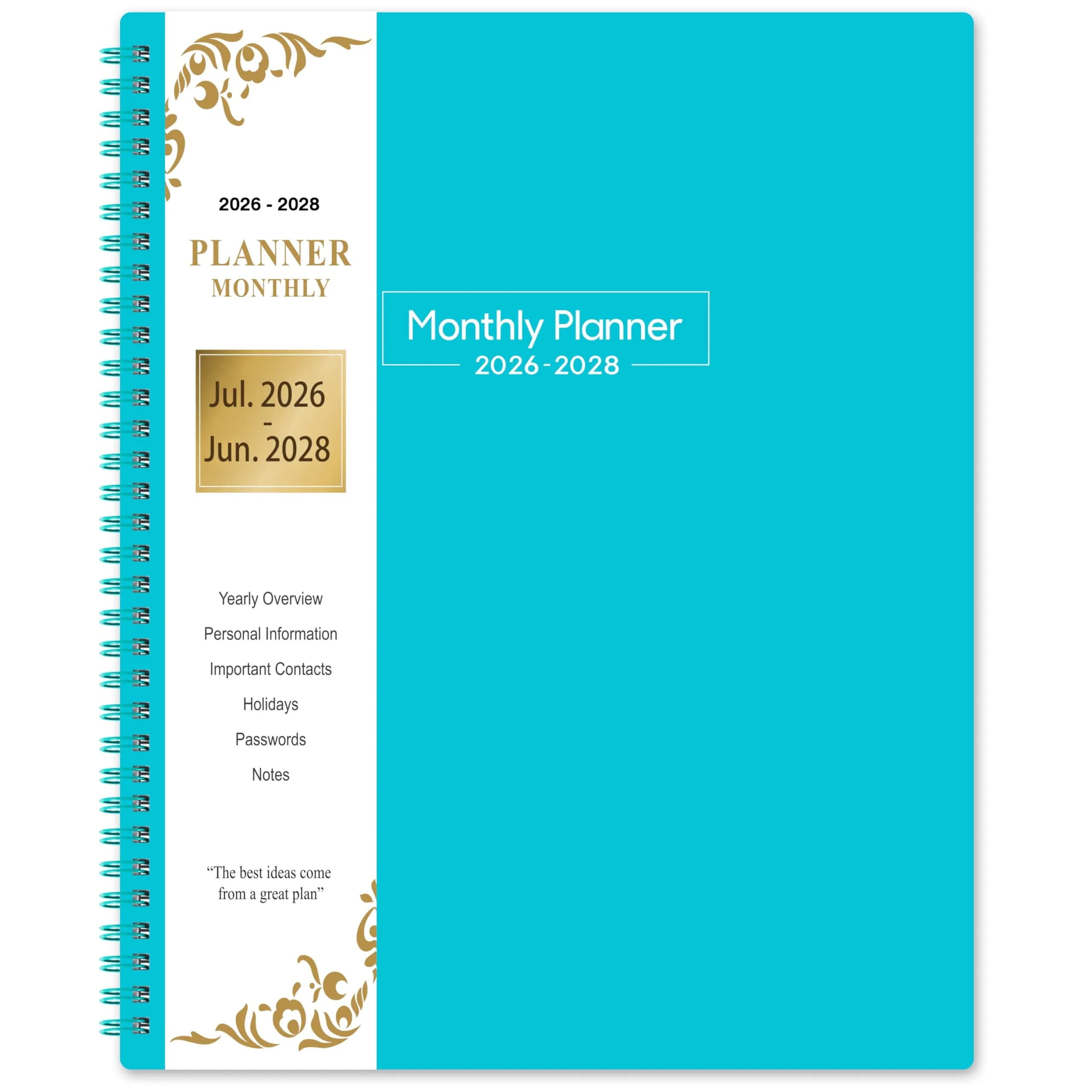 Coboll 2026-2028 Monthly Planner 8.5'' x 11'' | 2-Year Calendar with Thick Paper — Blue