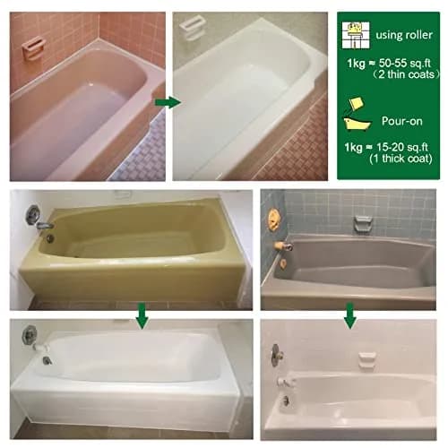 NADAMOO Tub and Tile Refinishing Kit 1kg | Semi-Gloss White for Bathroom & Kitchen thumbnail 5