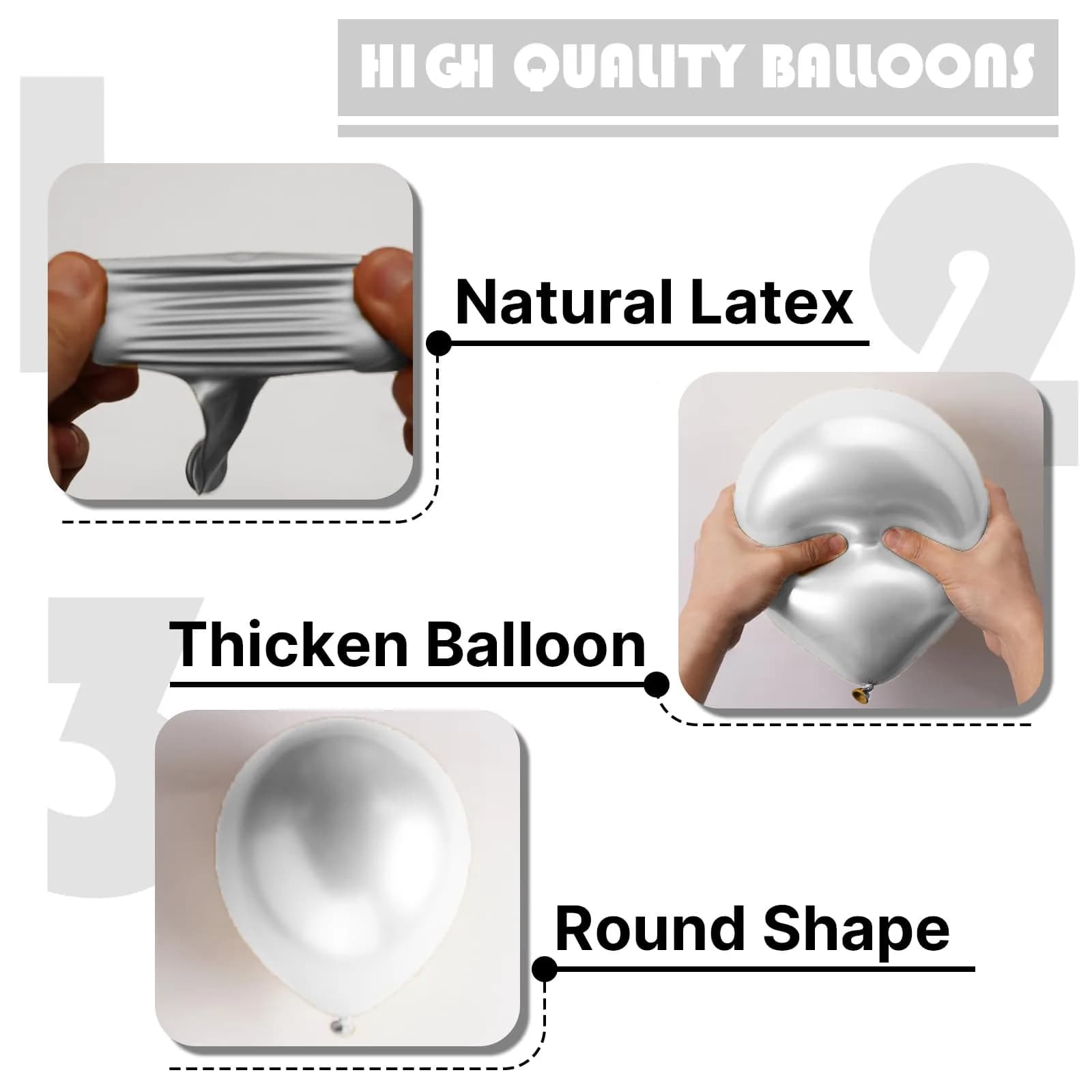 PartyWoo 50pcs 5 Inch Silver Metallic Balloons | ASTM Certified Latex Party Balloons for Birthday, Wedding - view 7