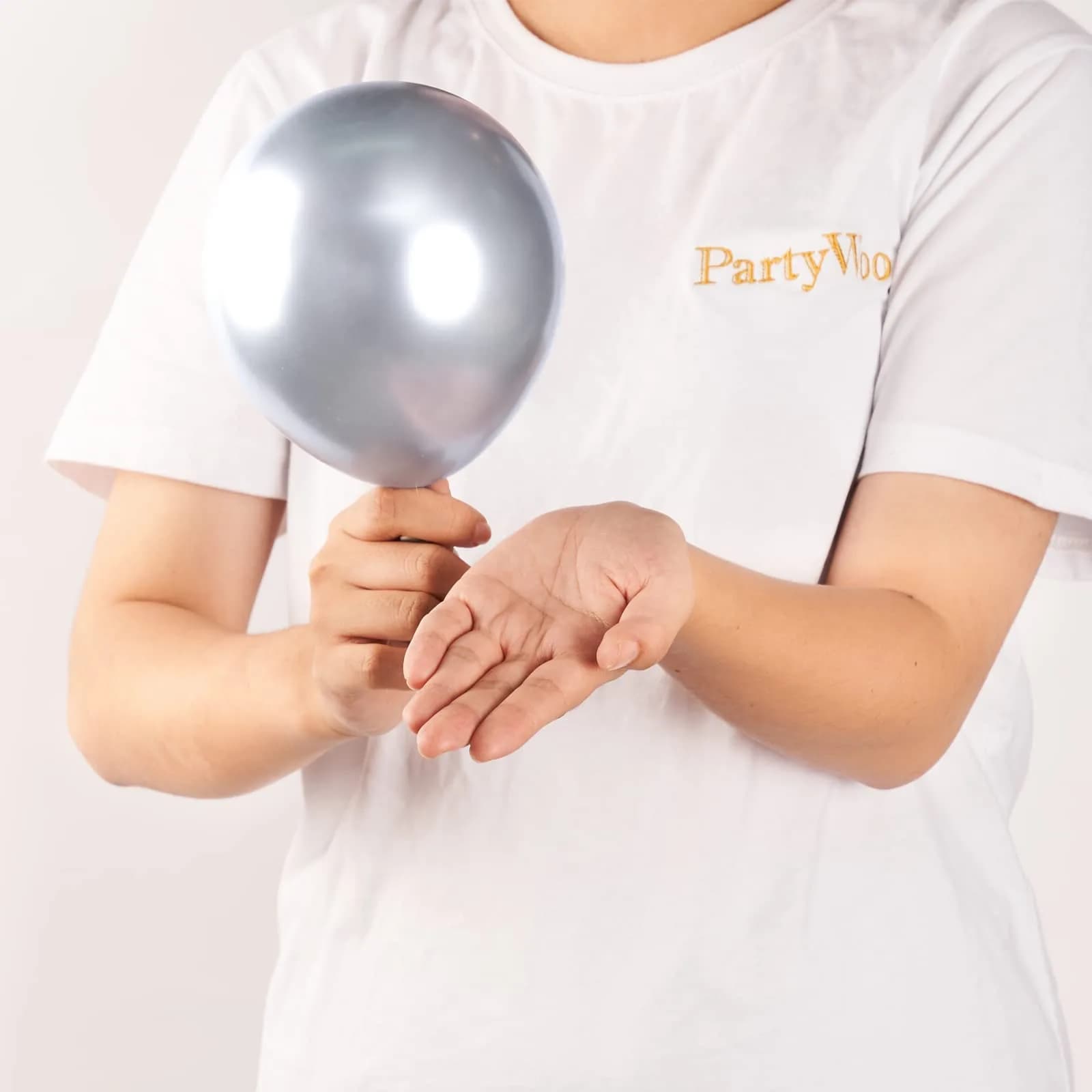 PartyWoo 50pcs 5 Inch Silver Metallic Balloons | ASTM Certified Latex Party Balloons for Birthday, Wedding - view 2