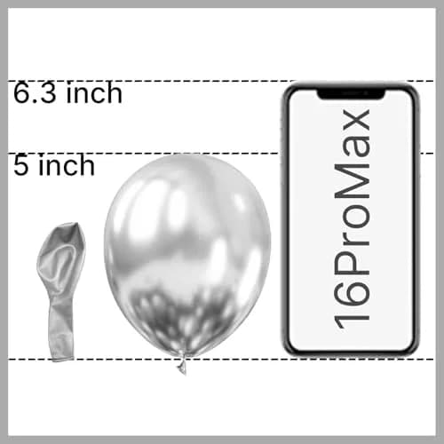 PartyWoo 50pcs 5 Inch Silver Metallic Balloons | ASTM Certified Latex Party Balloons for Birthday, Wedding thumbnail 3