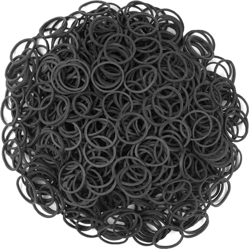 AMUU Black Small Rubber Bands | 1200pcs (3cm Diameter, 1.6cm Inner) thumbnail 2