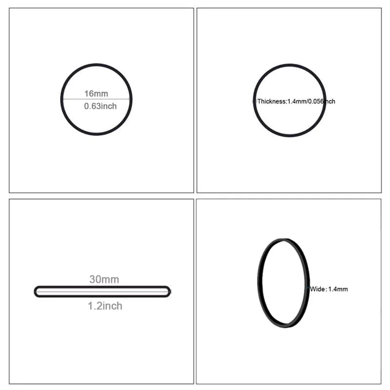 AMUU Black Small Rubber Bands | 1200pcs (3cm Diameter, 1.6cm Inner) - view 4