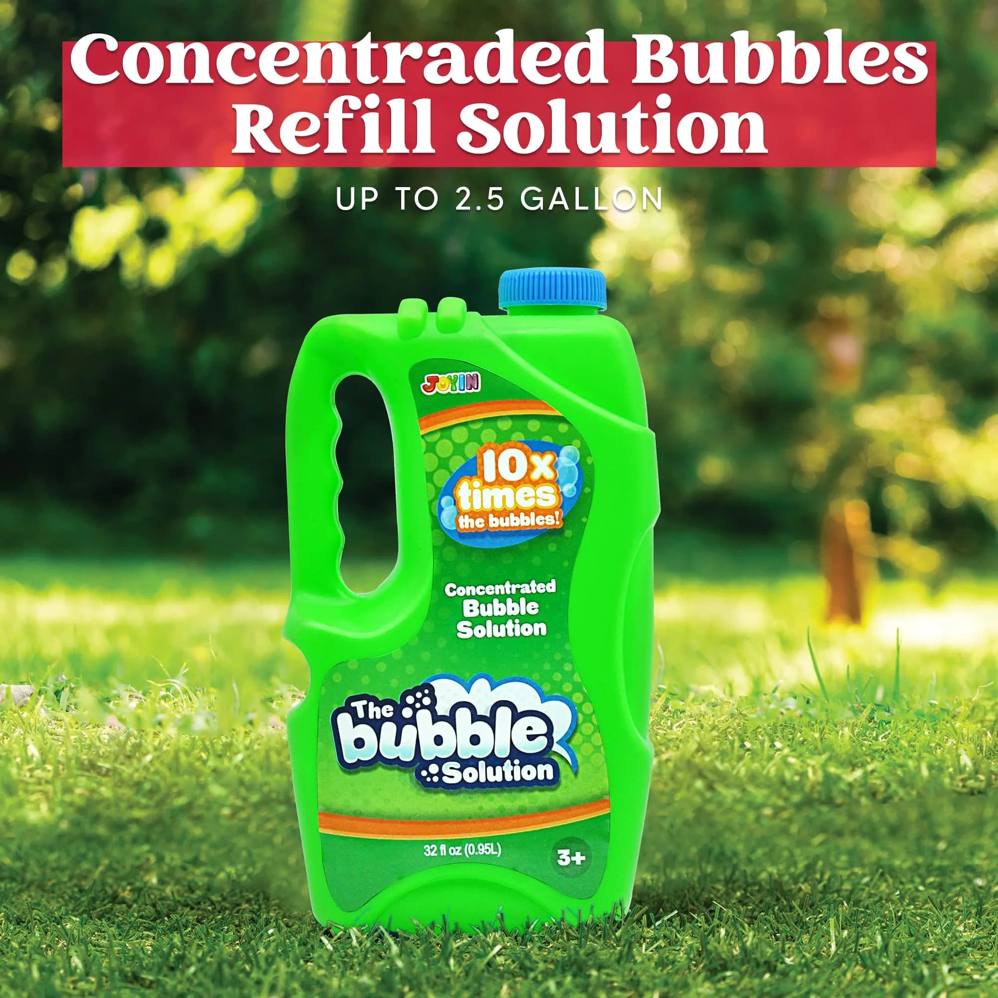 JOYIN Concentrated Bubble Solution Refill (32 OZ / 946 ml) - Green | Makes 2.5 Gallons Regular Bubbles - view 2