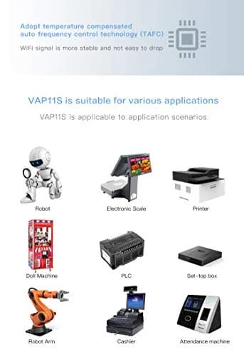 Vonets VAP11S Industrial 2.4GHz WiFi Bridge Ethernet Wireless Repeater/Router | Signal Booster for DVR, IP Camera, PLC thumbnail 5