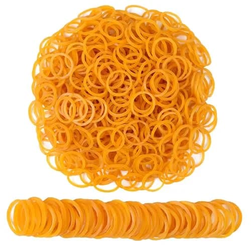 AMUU Mini Rubber Bands 1200pcs (3mm x 1.6cm) | Soft Elastic Bands for Office, Home, and Packages — Yellow-1200Pcs