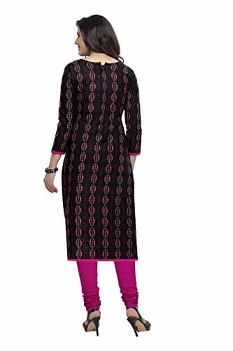 Miraan Women's Cotton Printed Readymade Salwar Suit Set, Small (Black, 36cm L x 30cm W x 2cm H) thumbnail 2